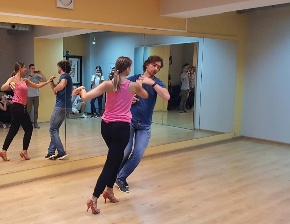 People dancing at a social dance event